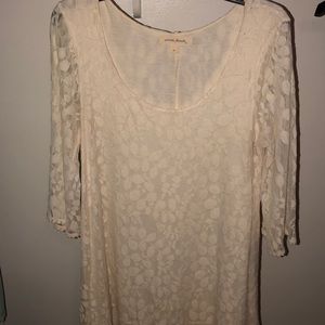 Anthropologie Whie Lace Shift Dress